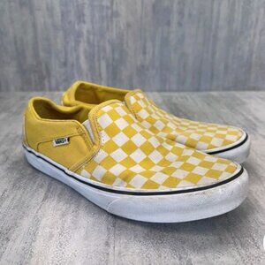 Vans Off the Wall Classic Slip-on Shoes Women's 7.5 Yellow/white Checker Sneaker